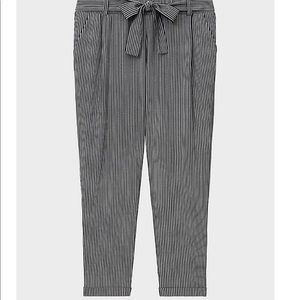 Black and White Pinstripe Tie Tapered Pant